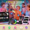 Jeefu Mini Karaoke Machine, Portable Bluetooth Karaoke Speaker with 2 Wireless Microphones, Singing Machine with Party Lights for Kids and Adults, Birthday Gifts for Girls Boys Family Home Party view 4