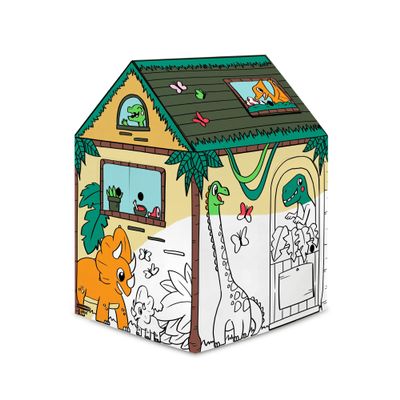 Bankers Box at Play Large Color in Dinosaur Playhouse, Cardboard Playhouse and Life Size Craft Activity for Kids and Families