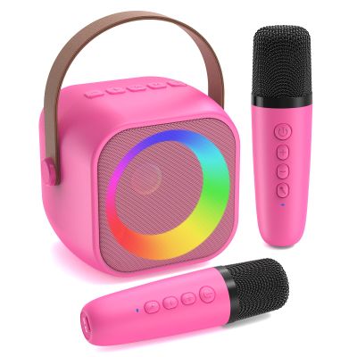 Jeefu Karaoke Machine for Kids, Toys for 3-12 Years Old Girls Gifts, Kids Karaoke Microphone Machine Toy, Best Fun Christmas Birthday Gifts for 5 6 7 8 9 10 11 Years Teens Girl Boys Rose 2 Mic