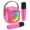Jeefu Karaoke Machine for Kids, Toys for 3-12 Years Old Girls Gifts, Kids Karaoke Microphone Machine Toy, Best Fun Christmas Birthday Gifts for 5 6 7 8 9 10 11 Years Teens Girl Boys Rose 2 Mic view 1