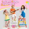 Jeefu Karaoke Machine for Kids, Toys for 3-12 Years Old Girls Gifts, Kids Karaoke Microphone Machine Toy, Best Fun Christmas Birthday Gifts for 5 6 7 8 9 10 11 Years Teens Girl Boys Rose 2 Mic view 2
