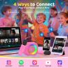 Jeefu Karaoke Machine for Kids, Toys for 3-12 Years Old Girls Gifts, Kids Karaoke Microphone Machine Toy, Best Fun Christmas Birthday Gifts for 5 6 7 8 9 10 11 Years Teens Girl Boys Rose 2 Mic view 4