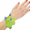 Adorable Green Plush Slap Bracelet - 9" x 3.5" (1 Pc.) - Soft & Huggable Monster Design - Perfect for Kids' Parties & Playtime view 3