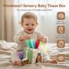 Youuys Baby Tissue Box Toy for Babies 6-12 Months, Montessori Sensory Toys for 1 Year Old Boy, Infant Toy with Crinkle Tissues & Fine Motor, for 6 9 12 18 Months Old Kids 1st Birthday view 3