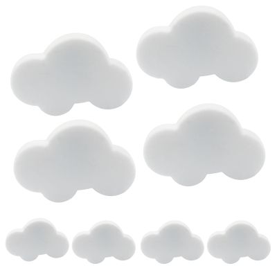 Unlorspy 8Pcs White Cloud Shape Soft Rubber Knobs,54 x 35mm Cloud Cartoon Kids Room Knob Cloud Shape Kids Dresser Knobs Handle with Screws for Kids Room/Study Room/Cabinet/Dresser/Cupboards