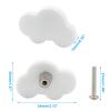 Unlorspy 8Pcs White Cloud Shape Soft Rubber Knobs,54 x 35mm Cloud Cartoon Kids Room Knob Cloud Shape Kids Dresser Knobs Handle with Screws for Kids Room/Study Room/Cabinet/Dresser/Cupboards view 2