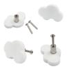 Unlorspy 8Pcs White Cloud Shape Soft Rubber Knobs,54 x 35mm Cloud Cartoon Kids Room Knob Cloud Shape Kids Dresser Knobs Handle with Screws for Kids Room/Study Room/Cabinet/Dresser/Cupboards view 3