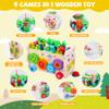 Teekdeer 9 in 1 Montessori Toys for 1 Year Old, Wooden Hammering Pounding Toy Game with Xylophone for Toddlers 1-3, Gears and Carrot Harvest,1 Year Old Girl Birthday Gifts, Learing Toys for Babies view 2