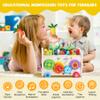 Teekdeer 9 in 1 Montessori Toys for 1 Year Old, Wooden Hammering Pounding Toy Game with Xylophone for Toddlers 1-3, Gears and Carrot Harvest,1 Year Old Girl Birthday Gifts, Learing Toys for Babies view 4