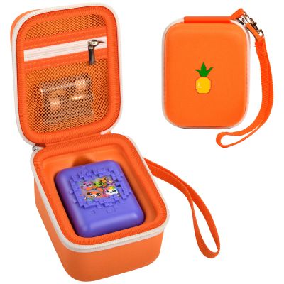 Case for Bitzee Interactive Toy Digital Pet and Case, Hard Carrying Holder for Virtual Electronic Pets React to Touch, Protective Container for AA Batteries and Other Accessories (Box Only)-Orange