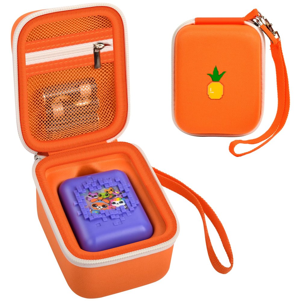 Case for Bitzee Interactive Toy Digital Pet and Case, Hard Carrying Holder for Virtual Electronic Pets React to Touch, Protective Container for AA Batteries and Other Accessories (Box Only)-Orange
