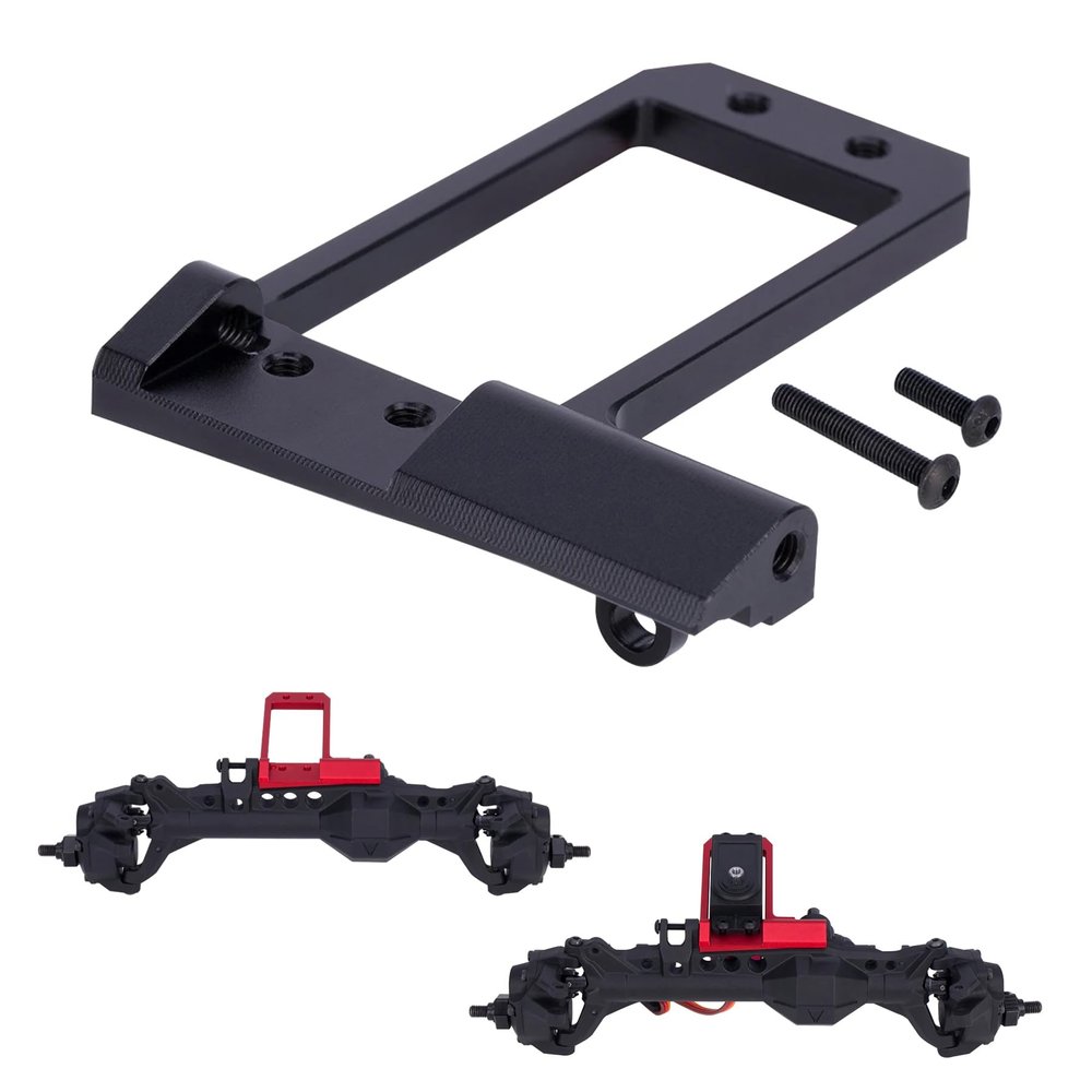 1/10 RC F10 Portal Axle Servo Mount, Aluminum CNC Front Axle BAT Servo Mount Low Center of Gravity for 1/10 RC Crawler Vanquish VS4-10 Phoenix F10 Portal Axle LCG Chassis DIY Upgrades (Black)