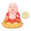 Sunicon Nodding Smiling Buddha, Maitreya Automatic Laughing Car Dashboard Solar Buddha Toy Solar Buddha Statue Solar Powered Nodding Buddha Toy for Home Desktop (Red) view 1