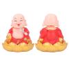 Sunicon Nodding Smiling Buddha, Maitreya Automatic Laughing Car Dashboard Solar Buddha Toy Solar Buddha Statue Solar Powered Nodding Buddha Toy for Home Desktop (Red) view 2