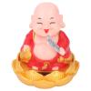 Sunicon Nodding Smiling Buddha, Maitreya Automatic Laughing Car Dashboard Solar Buddha Toy Solar Buddha Statue Solar Powered Nodding Buddha Toy for Home Desktop (Red) view 3