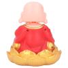 Sunicon Nodding Smiling Buddha, Maitreya Automatic Laughing Car Dashboard Solar Buddha Toy Solar Buddha Statue Solar Powered Nodding Buddha Toy for Home Desktop (Red) view 4