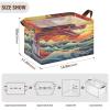 ALAZA Chinese Dragon Ocean Wave Artwork Rectangular Closet Storage Box Storage Bin Basket Storage Cube with Leather Handles Nursery Storage Laundry Hamper 2 Piece view 3