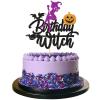 1 Pack Witch Cupcake Toppers - Halloween & Birthday Witch Cupcake Picks for Boy & Girl First Birthday Party Decorations view 1