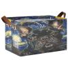 ALAZA Cute Bulldog Starry Sky Oil Painting Rectangular Closet Storage Box Storage Bin Basket Storage Cube with Leather Handles Nursery Storage Laundry Hamper 2 Piece view 1