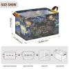 ALAZA Cute Bulldog Starry Sky Oil Painting Rectangular Closet Storage Box Storage Bin Basket Storage Cube with Leather Handles Nursery Storage Laundry Hamper 2 Piece view 3