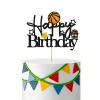 Basketball Happy Birthday Cake Topper, Basketball Cake Topper for Boy Birthday, Black Glitter Basket ball Cake Decor for Sport Themed Baby Shower/Birthday Party Decoration view 1