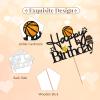 Basketball Happy Birthday Cake Topper, Basketball Cake Topper for Boy Birthday, Black Glitter Basket ball Cake Decor for Sport Themed Baby Shower/Birthday Party Decoration view 4