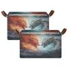 ALAZA Dragon Abstract Magic Rectangular Closet Storage Box Storage Bin Basket Storage Cube with Leather Handles Nursery Storage Laundry Hamper 2 Piece view 2