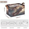 ALAZA Basketball Shot Astronaut Lovely Rectangular Closet Storage Box Storage Bin Basket Storage Cube with Leather Handles Nursery Storage Laundry Hamper 2 Piece view 3