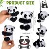 16 Pcs Finger Panda Plush 4 inch Panda Clips Curtain Holder Stand Note Memo Clips Photo Holder Cute Panda Toy Doll Finger Kids Toy,Home Decoration Plant Pots Bonsai Craft Decor,Chinese Style Souvenir view 2