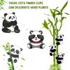 16 Pcs Finger Panda Plush 4 inch Panda Clips Curtain Holder Stand Note Memo Clips Photo Holder Cute Panda Toy Doll Finger Kids Toy,Home Decoration Plant Pots Bonsai Craft Decor,Chinese Style Souvenir view 3