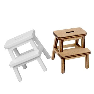 Abaodam Dollhouse Mini Stool 2 Pack Mini Stools for Dollhouse Decor Miniature Furniture