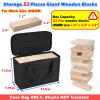 Stacking Game Storage Bag Compatible with Giant Tumble Tower, Replacement Carry Case for Large Tumbling Timber, Organizer Tote for Wooden Blocks (NOT Included), For 52 Pcs under 7.2 x 2.4 x 1.4 in view 2