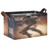 ALAZA Basketball Shot Astronaut Galaxy Rectangular Closet Storage Box Storage Bin Basket Storage Cube with Leather Handles Nursery Storage Laundry Hamper 2 Piece view 1