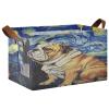 ALAZA Bulldog Sky Rectangular Closet Storage Box Storage Bin Basket Storage Cube with Leather Handles Nursery Storage Laundry Hamper 2 Piece view 1