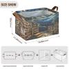 ALAZA Bookshelf Magic Rectangular Closet Storage Box Storage Bin Basket Storage Cube with Leather Handles Nursery Storage Laundry Hamper 2 Piece view 3