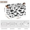 ALAZA Cow Print White Rectangular Closet Storage Box Storage Bin Basket Storage Cube with Leather Handles Nursery Storage Laundry Hamper 2 Piece view 3