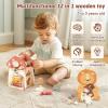 Youuys Wooden Activity Cube - 11-in-1 Montessori Toys for 1+ Year Old Boys & Girls, Multipurpose Educational Sensory Toys for Toddler, First Birthday Gift, Busy Board Toys for 18 Months (Mushroom) view 2