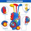 Liberry Toddler Golf Set for 2 3 4 Years Old Boys Girls, Upgraded Kids Golf Clubs Set with Cart, Putting Mat, Outdoor Indoor Sports Toy Birthday Gift, Blue view 3