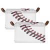 ALAZA Fashion Baseball Liner Rectangular Closet Storage Box Storage Bin Basket Storage Cube with Leather Handles Nursery Storage Laundry Hamper 2 Piece view 2