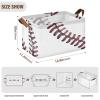 ALAZA Fashion Baseball Liner Rectangular Closet Storage Box Storage Bin Basket Storage Cube with Leather Handles Nursery Storage Laundry Hamper 2 Piece view 3
