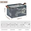 ALAZA Funny Astronaut Basketball Shot Stylish Rectangular Closet Storage Box Storage Bin Basket Storage Cube with Leather Handles Nursery Storage Laundry Hamper 2 Piece view 3