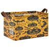 ALAZA Cute Bat Pumpkin Halloween Rectangular Closet Storage Box Storage Bin Basket Storage Cube with Leather Handles Nursery Storage Laundry Hamper 2 Piece view 1