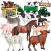 WAIIW Farm Animal Toys for Toddlers,23 PCS Animal Toys with Realistic Animal Figurines,Tractor Toy and Fence,Farm Playset Educational Learning Toys for Toddlers Kids 3-5 view 1