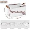ALAZA Cute Liner Baseball White Rectangular Closet Storage Box Storage Bin Basket Storage Cube with Leather Handles Nursery Storage Laundry Hamper 2 Piece view 3