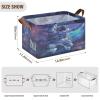 ALAZA Astronaut Galaxy Space Basketball Rectangular Closet Storage Box Storage Bin Basket Storage Cube with Leather Handles Nursery Storage Laundry Hamper 2 Piece view 3