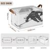 ALAZA Black White Ice Hockey Player Rectangular Closet Storage Box Storage Bin Basket Storage Cube with Leather Handles Nursery Storage Laundry Hamper 2 Piece view 3