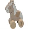 Jollein 112-001-67103 Wooden Toy with Wheels, Horse view 2