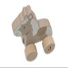 Jollein 112-001-67103 Wooden Toy with Wheels, Horse view 3