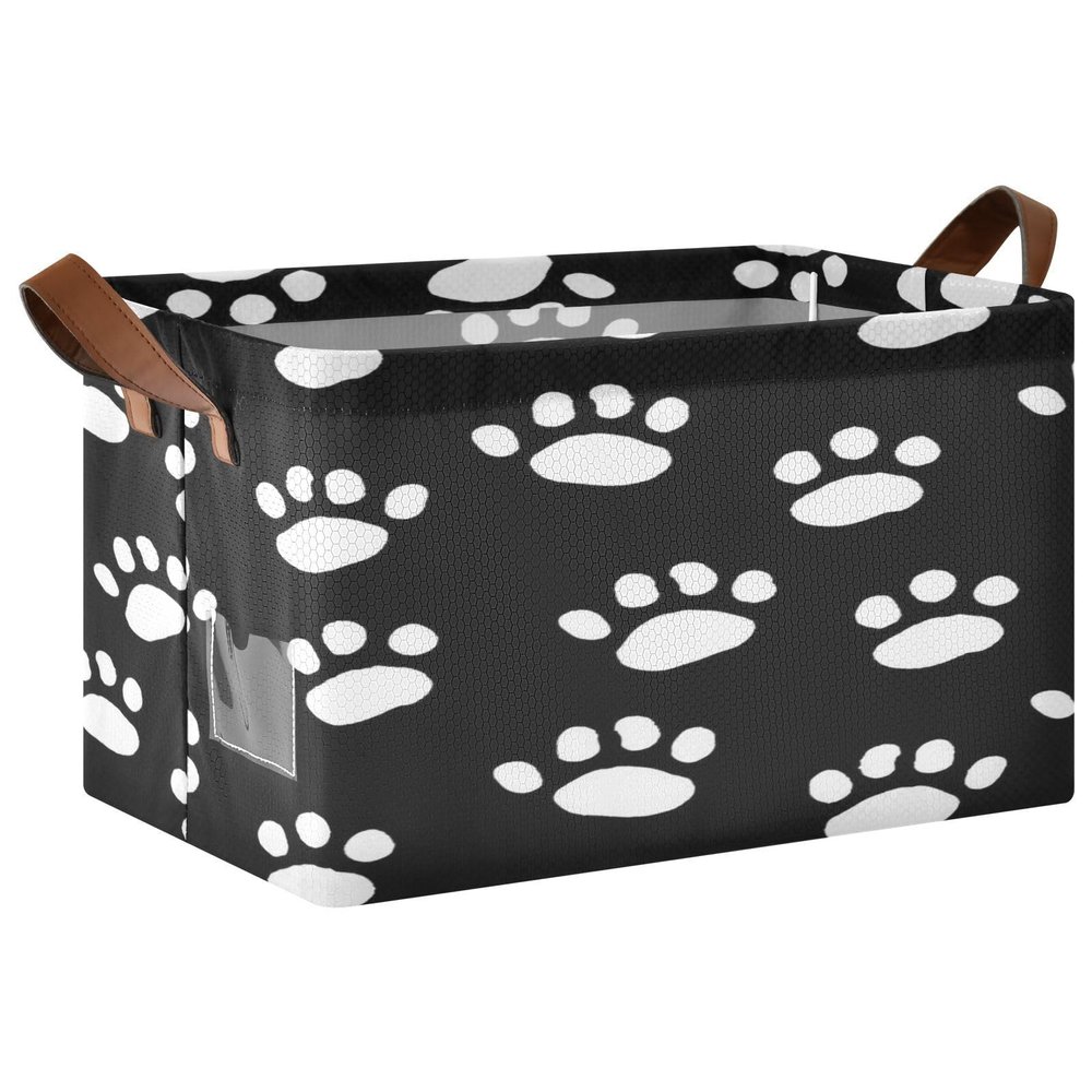ALAZA Funny Caw Print Animal Rectangular Closet Storage Box Storage Bin Basket Storage Cube with Leather Handles Nursery Storage Laundry Hamper 2 Piece
