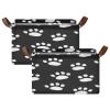 ALAZA Funny Caw Print Animal Rectangular Closet Storage Box Storage Bin Basket Storage Cube with Leather Handles Nursery Storage Laundry Hamper 2 Piece view 2